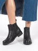 Czarne płaskie botki sztyblety damskie