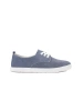 Blue perforated natural leather sneakers