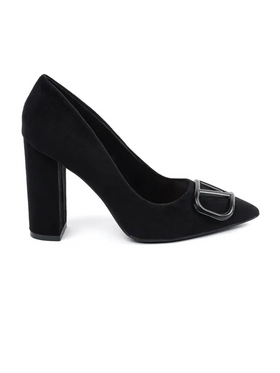 Vinceza Black Suede Pumps