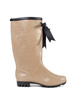 Beige Patent Rain Boots