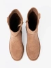 Minimalist Camel Ankle Boots in Soft Suede