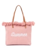 Różowa torebka plażowa