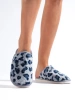Blue Leopard Print Slippers