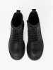Black lace-up women's shoes with tread by Sergio Leone
