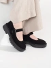 Black suede platform shoes