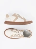 Biało-beżowe sneakersy damskie skórzane Sergio Leone