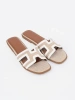 Women's white flat sandals