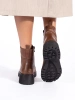Sergio Leone Brown Leather Ankle Boots with Chunky Sole