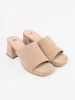 Beige women's heeled sandals