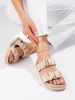 Beige Slide Sandals with Straps
