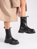 Black high ankle platform boots