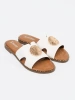 White slides with gold embellishment