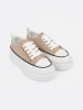 Beige platform sneakers
