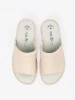Light beige mules with leather insole