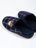 Cozy Checkered Navy Slippers