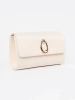 Light beige clutch with silver elements