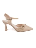 Beige slingback pumps
