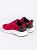 Vibrant Red Mesh Athletic Sneakers
