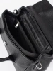 Black shoulder bag with strap