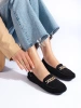 Delicate Lace Pattern Loafers with Chain Detail