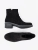 Simple Black Ankle Boots with Comfortable Heel
