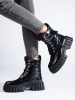 Chunky Black Lace-Up Boots