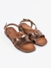 Płaskie brązowe sandały Sergio Leone
