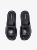 Black comfortable platform slides