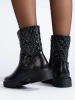 Quilted Black Ankle Boots
