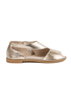 Golden Women's Sandals with Cutouts