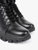 Black ankle boots with chunky sole and zipper by Sergio Leone