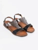 Black sandals with openwork embellishments