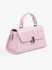 Small pink shoulder bag with a handle