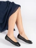 Glossy Black Ballet Flats with a Bow