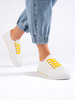 White Sneakers with Yellow Laces