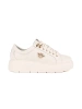 Beige Leather Platform Sneakers