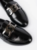 Sergio Leone Patent Loafers with Decorative Buckle