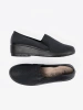 Women's black platform loafers
