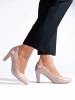 Classic Beige Block Heel Pumps