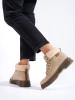 Beige Cozy-Lined Hiking Boots