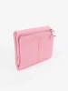 Mały różowy portfel damski z ekoskóry