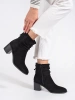 Black Suede Ankle Boots with Ruched Shaft