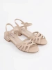 Beige sandals with leather insole