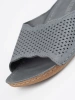 Leather Gray Slides
