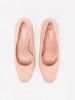 Light pink block-heeled pumps