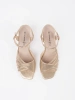Gold shiny block heel sandals