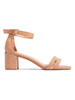 Charming Brown Suede Block Heel Sandals