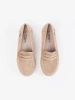 Beige thick-soled loafers