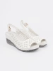 White wedge lace sandals