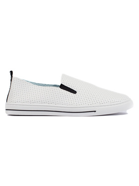 Lace-Patterned White Sneakers
